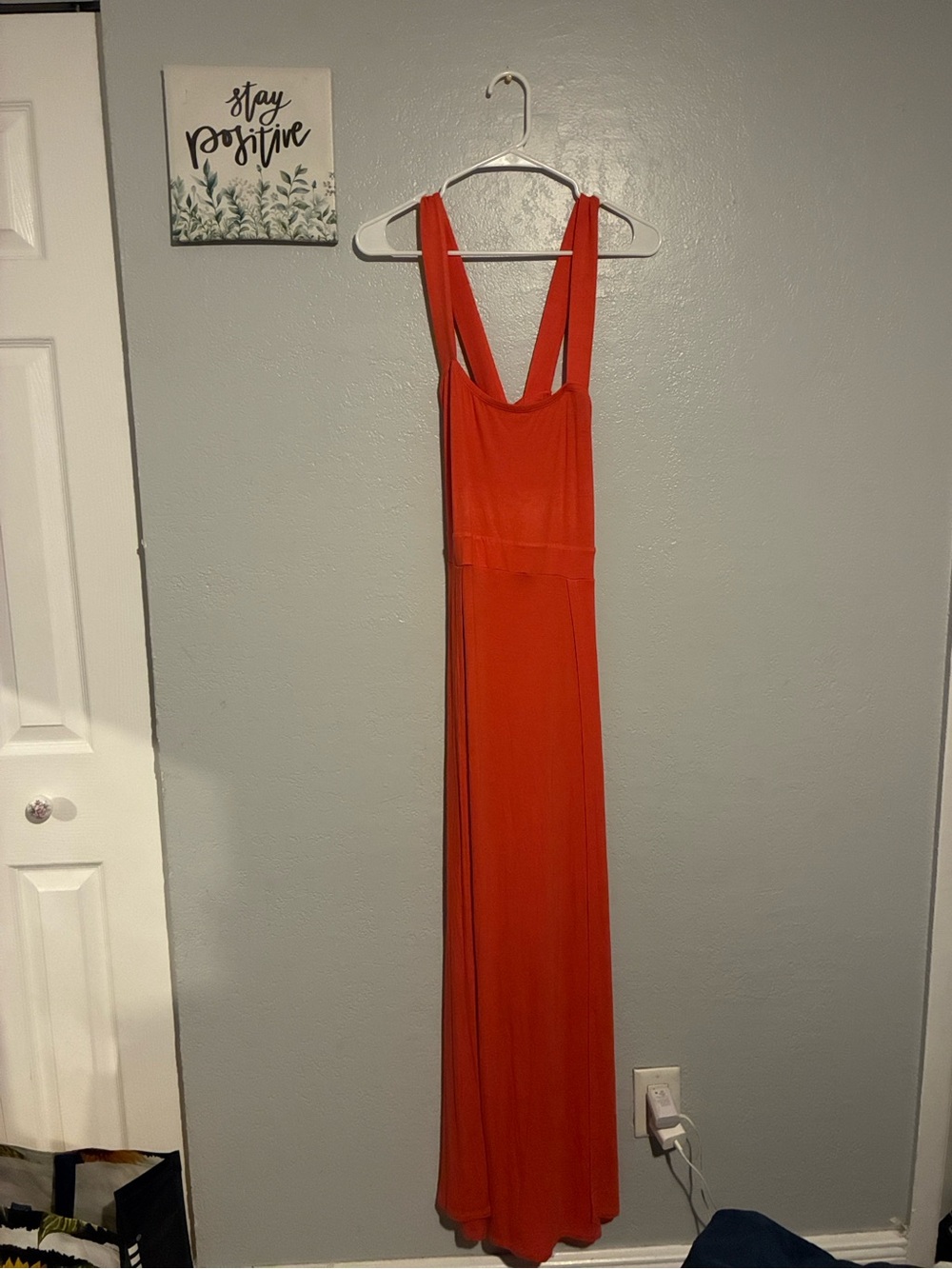 NWT Magnolia Boutique Orange Maxi Dress Double Side Slit